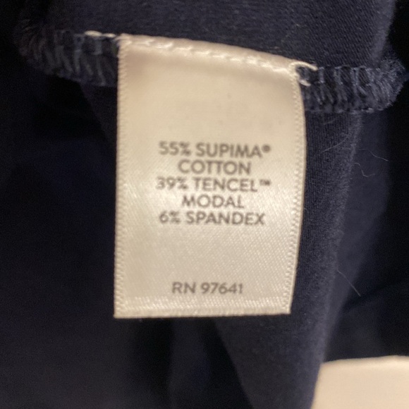 J. Jill Navy Luxe-Supima Elbow-Sleeve Tee - Picture 6 of 8